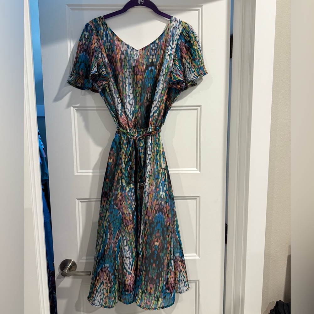 Shabby Apple Multicolor Impressionist Midi Dress
